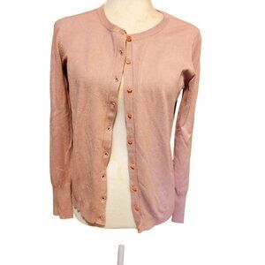 Philosophy Republic Women's Size Large Pink Button-Up Cardigan Sweater Rayon